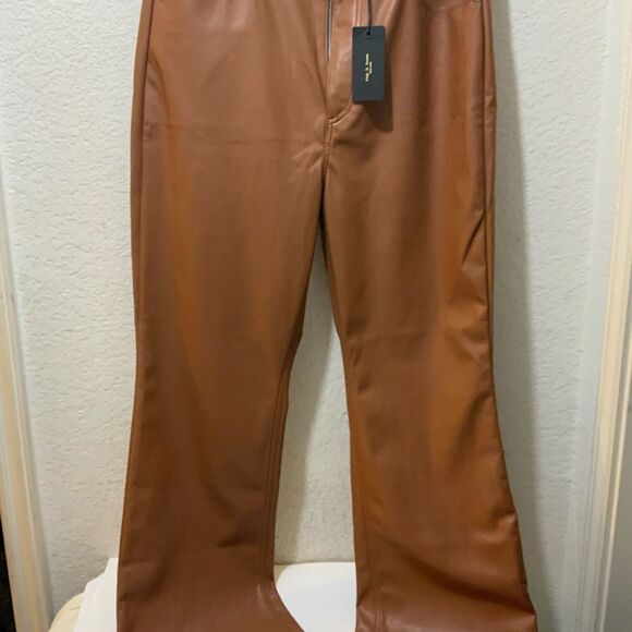 Rag & Bone Casey Cropped Faux Leather Bootcut Trousers NWT - Picture 10 of 13